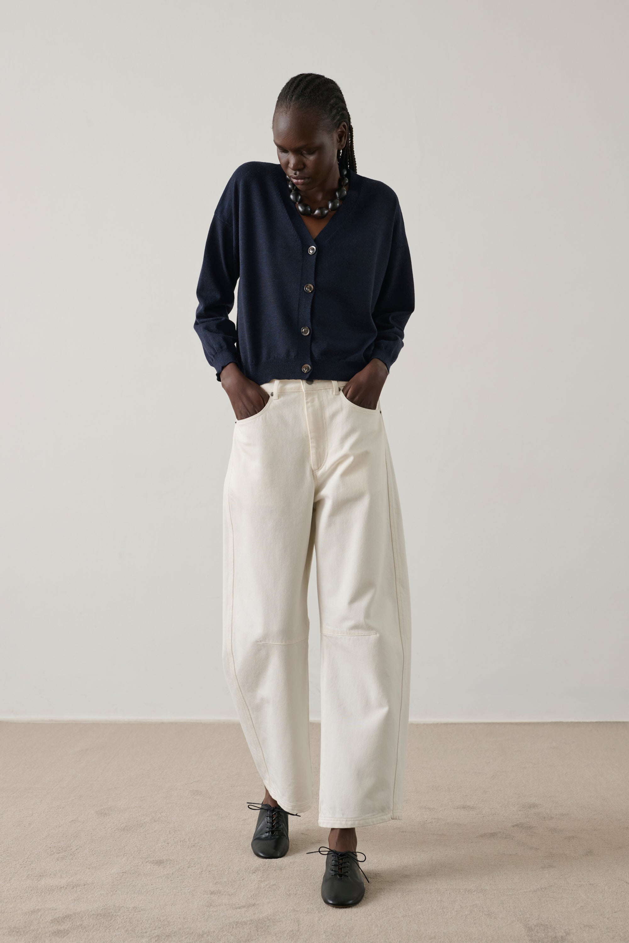 Idem Cardigan - Navy Merino Wool Women's - Soeur