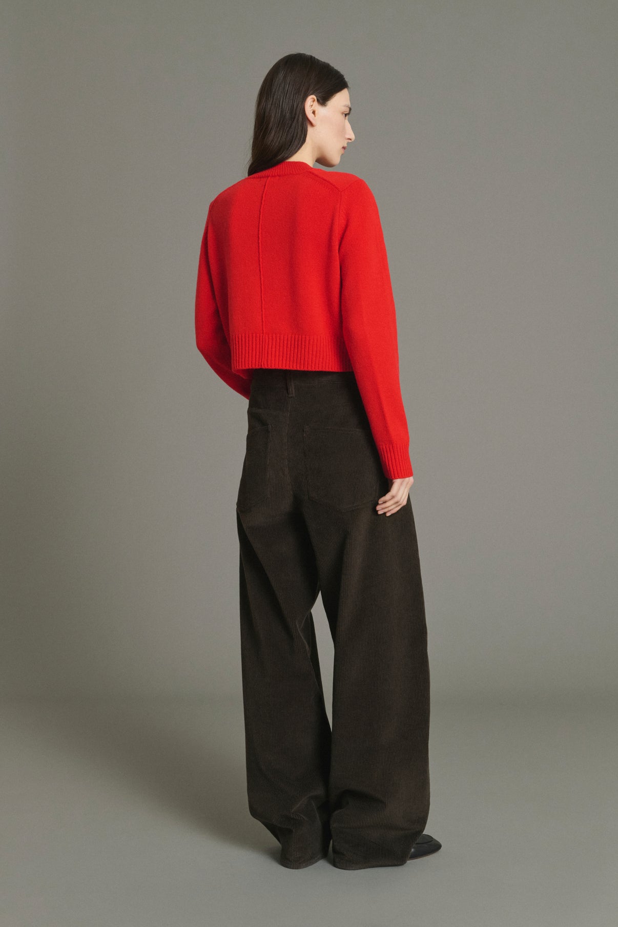 Pull Jonas - Rouge - Laine Mérinos - Femme vue 2