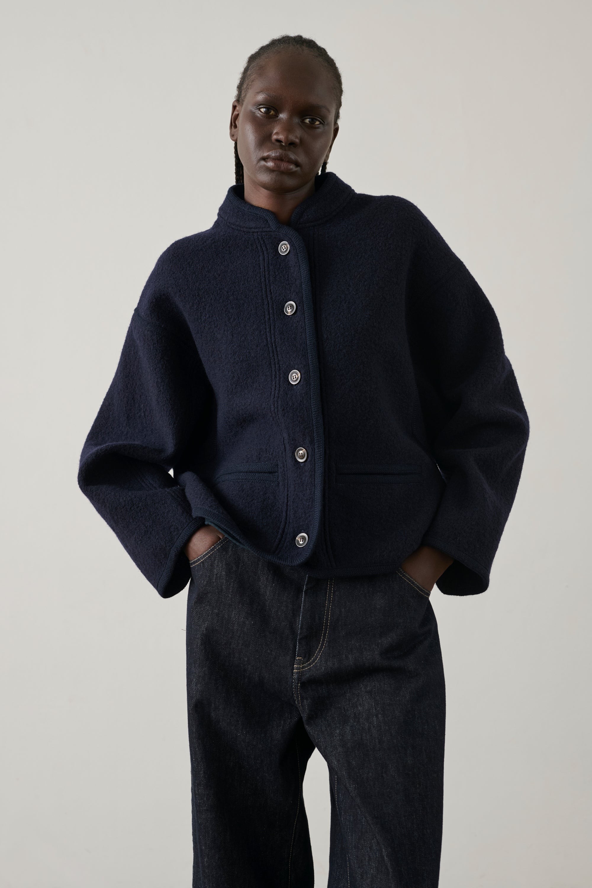 Jacket Olympe - Navy Thick Wool Women - Soeur