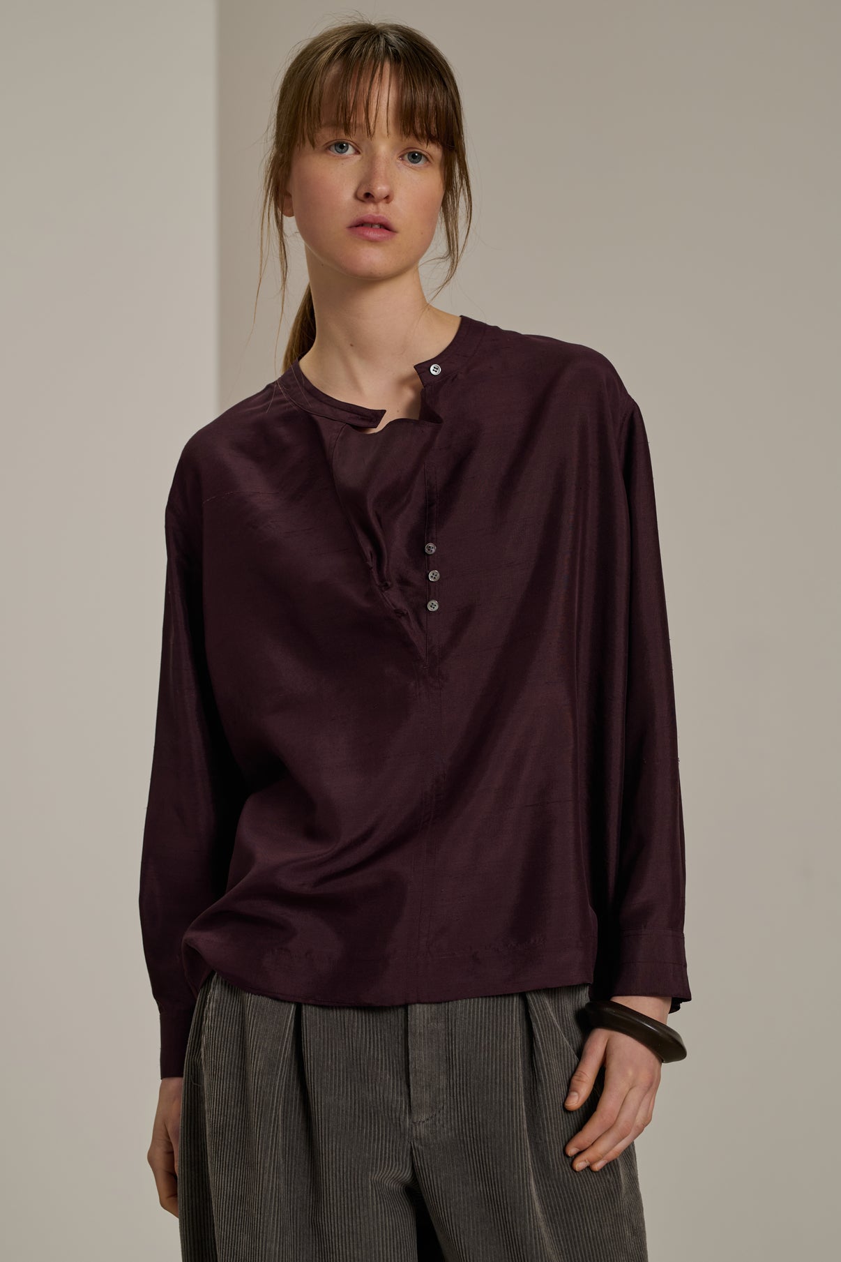 Chemise Baden - Aubergine - Soie - Femme vue 4