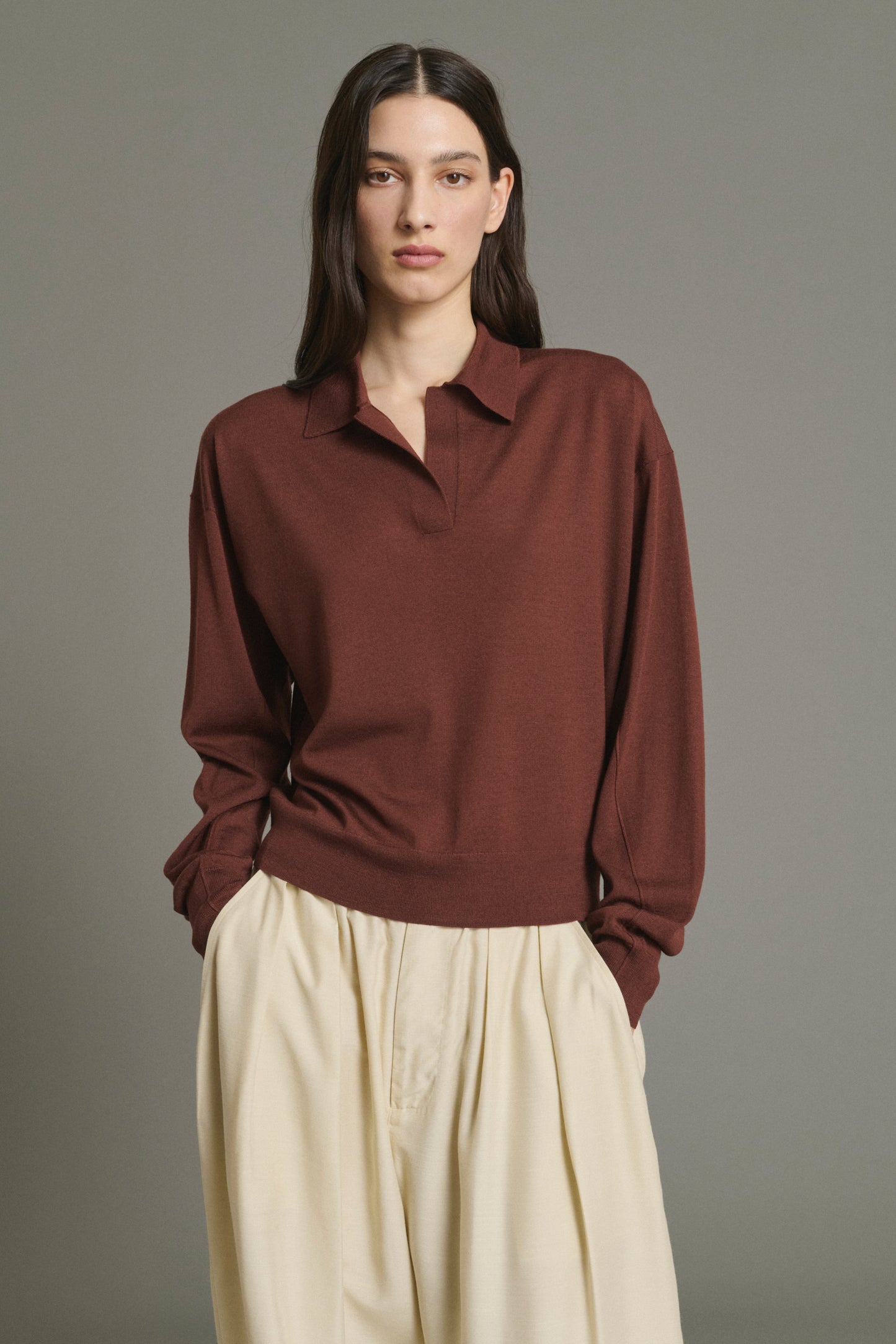Pull Fleming - Acajou - Laine Mérinos - Femme