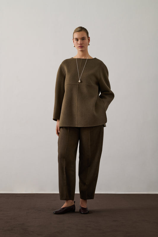 Pull Valerianne - Beige/Gris - Laine - Femme