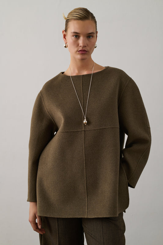 Pull Valerianne - Beige/Gris - Laine - Femme