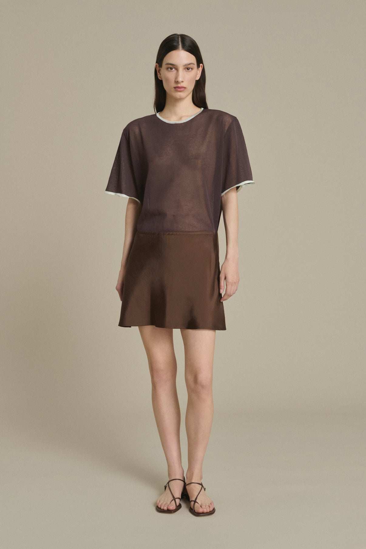 Anna mini mocha knit skirt Soeur & TL180 - Soeur vue 1