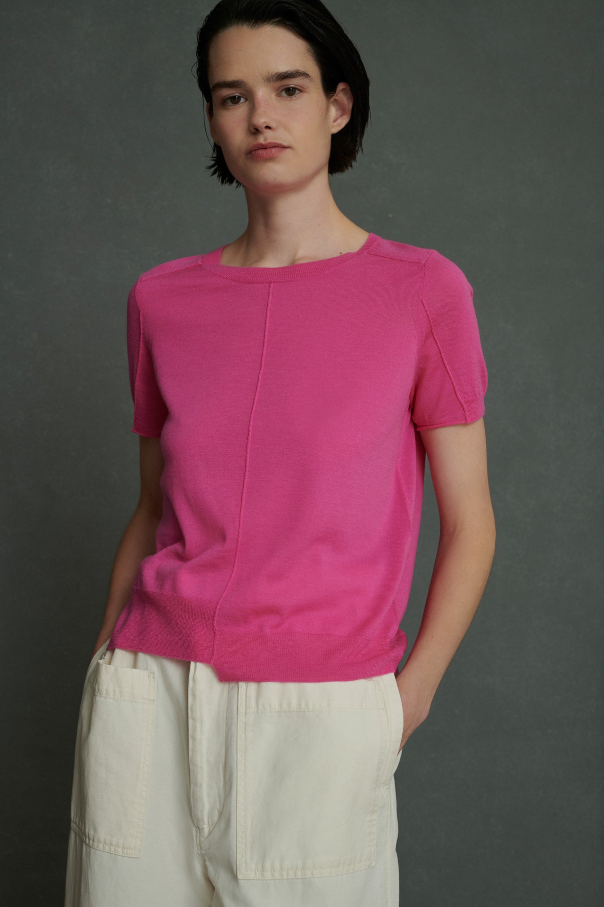 Pull Azul - Rose - Laine - Femme vue 1