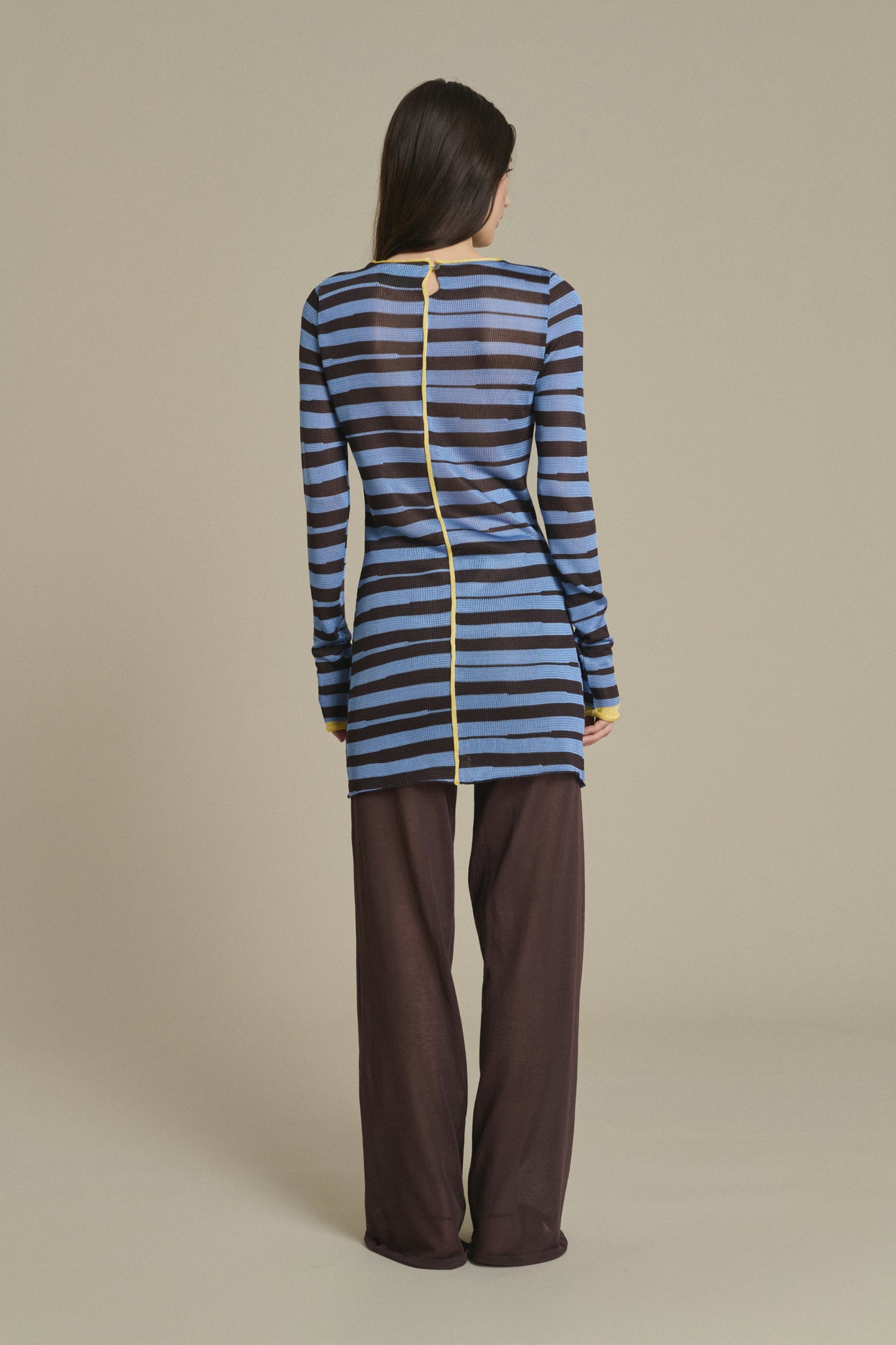 Momo mini striped mocha and sky blue dress Soeur & TL180 - Soeur