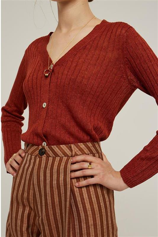 CARDIGAN FIBRE MARL BEIGE vue 2