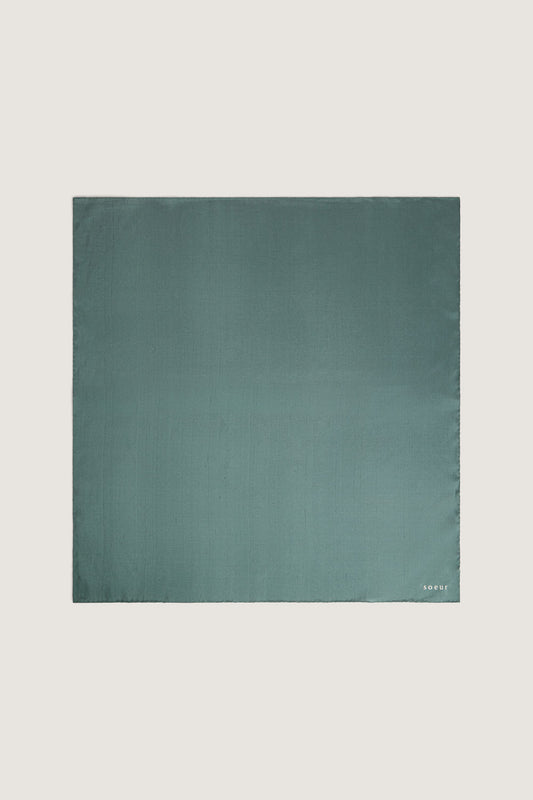 Foulard Square - Vert Canard - Soie - Femme