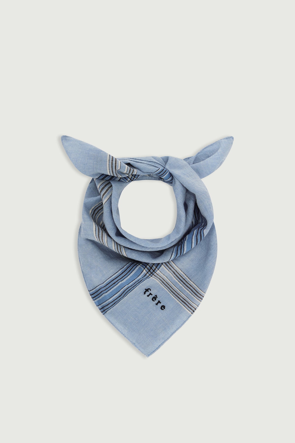 Foulard Paulin - Bleu Ciel/Noir - Coton - Homme