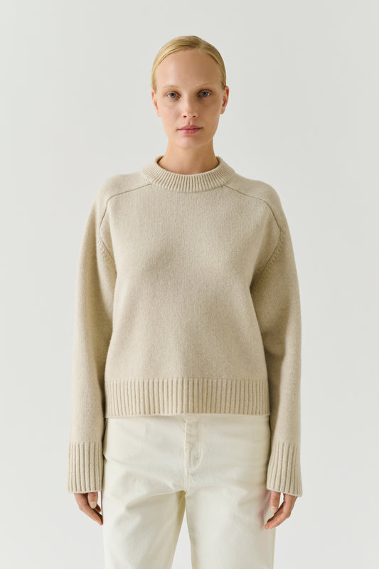 Pull Will - Écru Chiné - Laine Mérinos - Femme