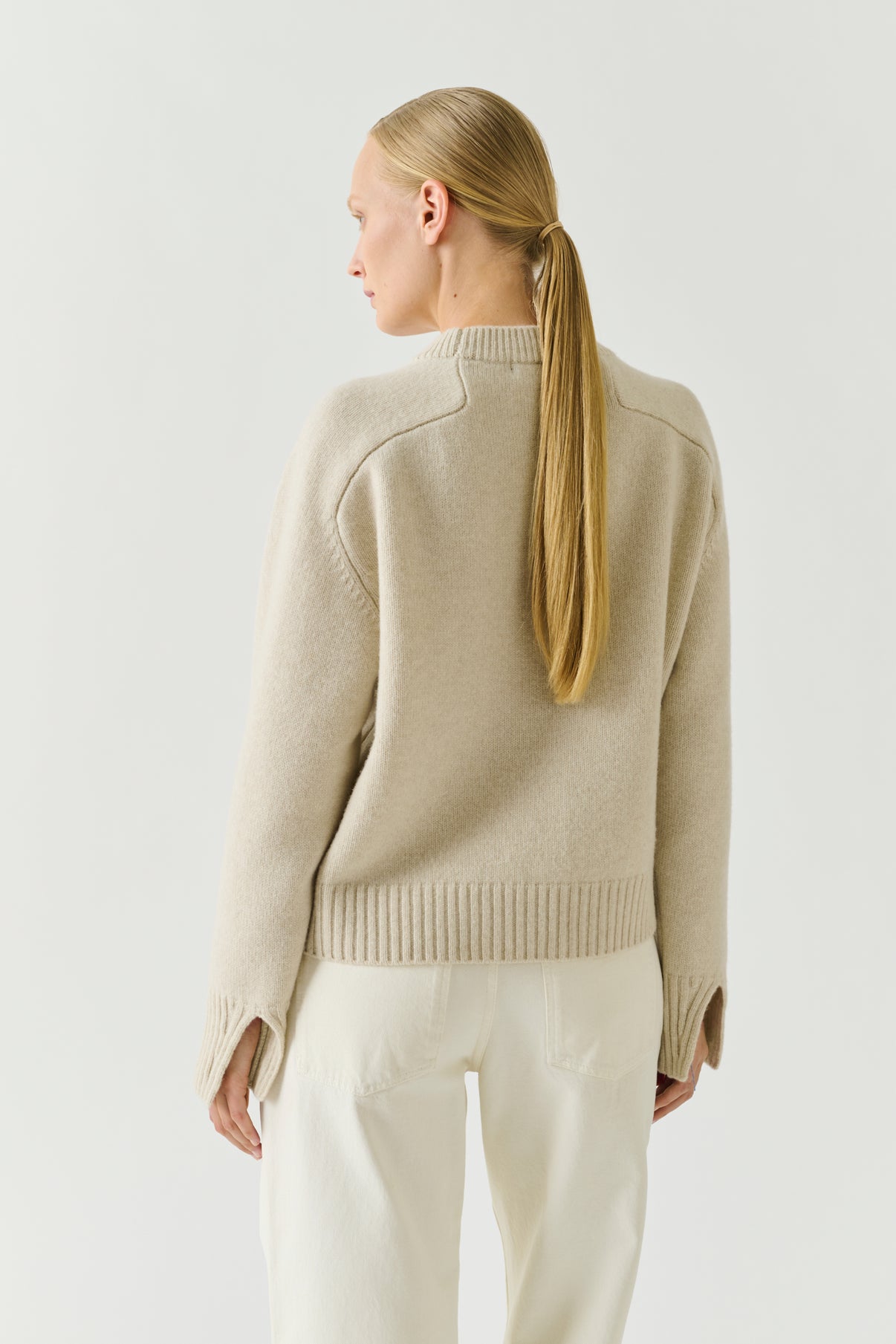 Pullover Will - Marl Ecru - Merino Wool - Women vue 3