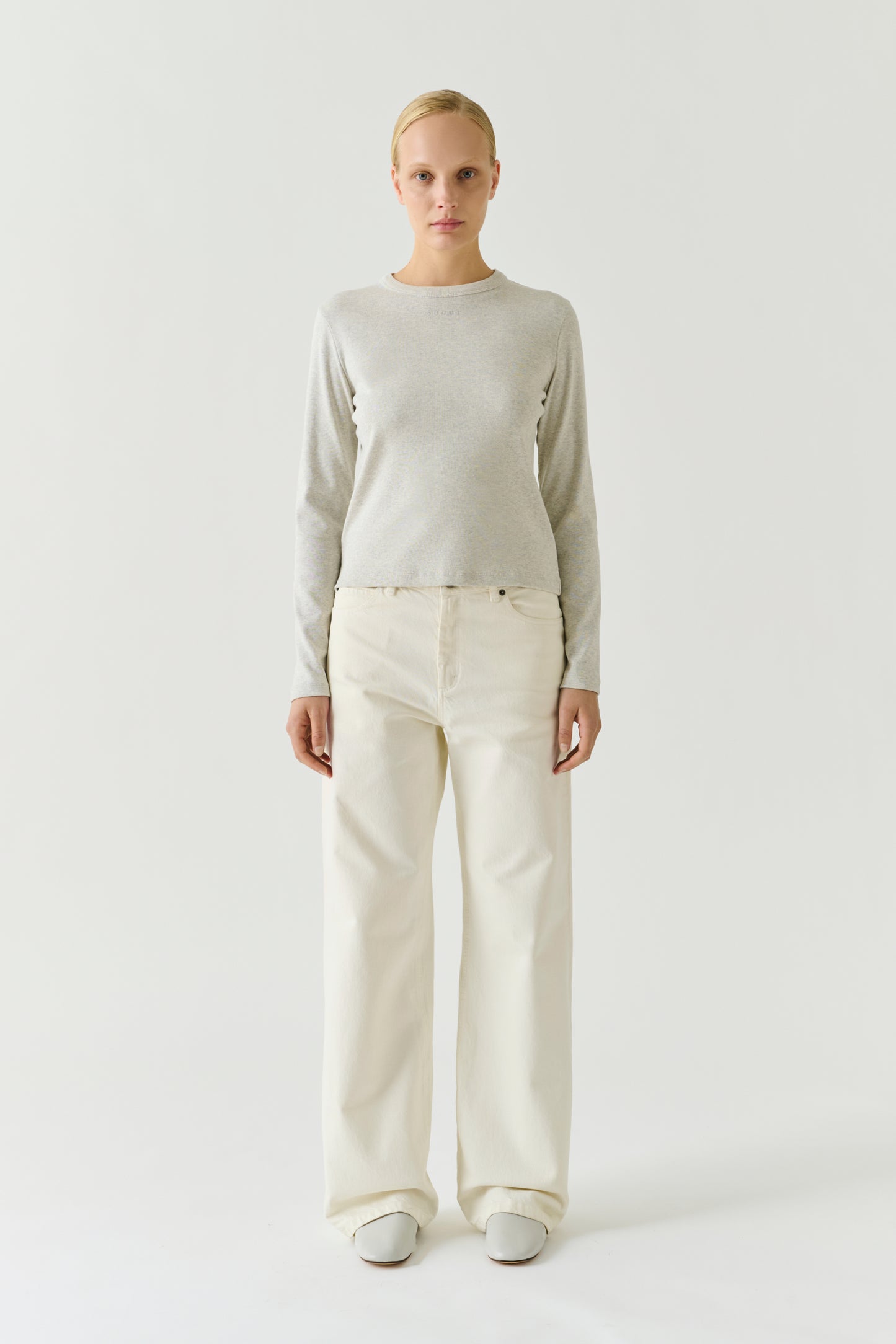 Tee-Shirt Flavie - Gris Chiné - Coton - Femme