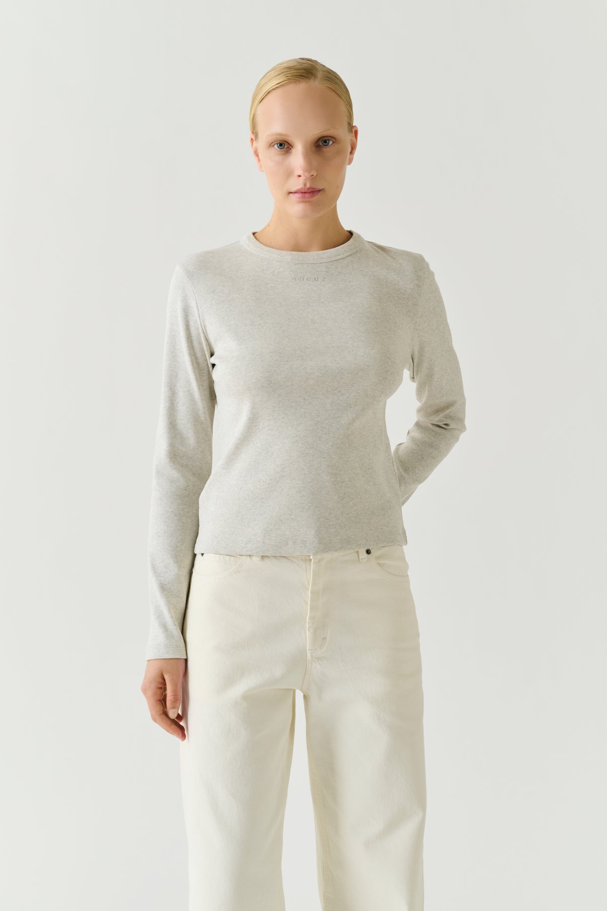 Tee-Shirt Flavie - Gris Chiné - Coton - Femme vue 1