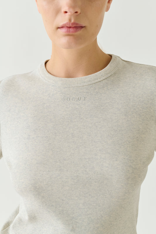 Tee-Shirt Flavie - Gris Chiné - Coton - Femme
