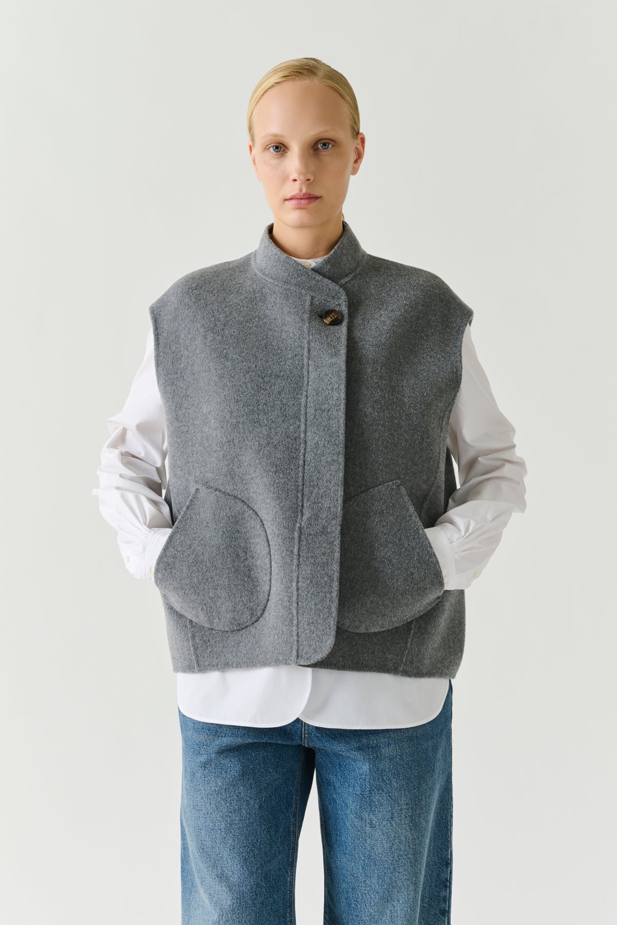 Blouson Adeline - Gris Clair - Laine - Femme vue 1