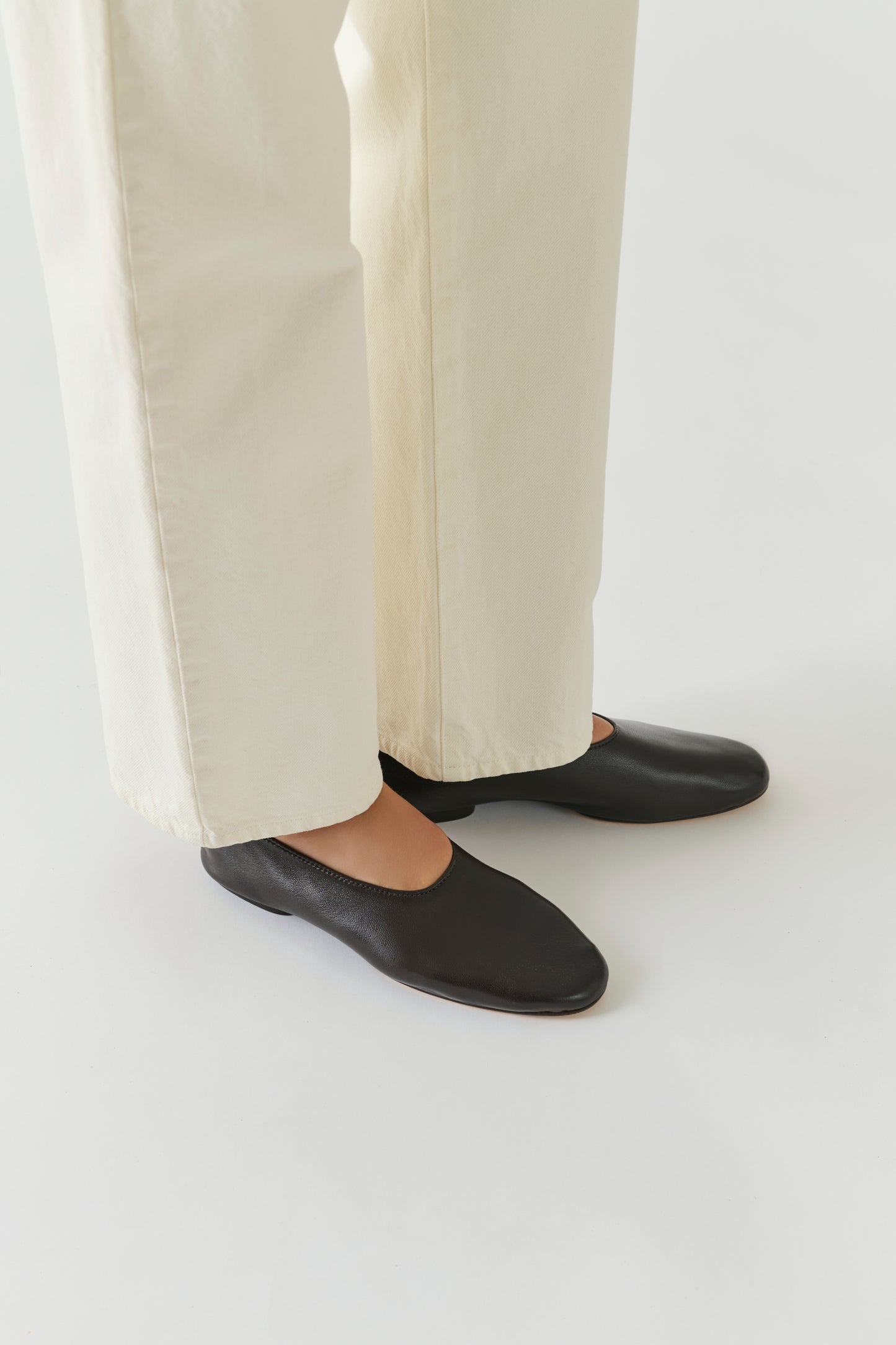 Ballerines Bala - Ébène - Cuir - Femme