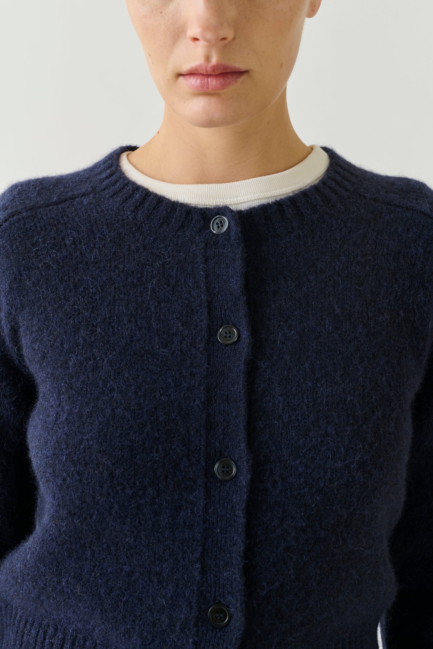 Cardigan Lyne - Navy - Wool - Women