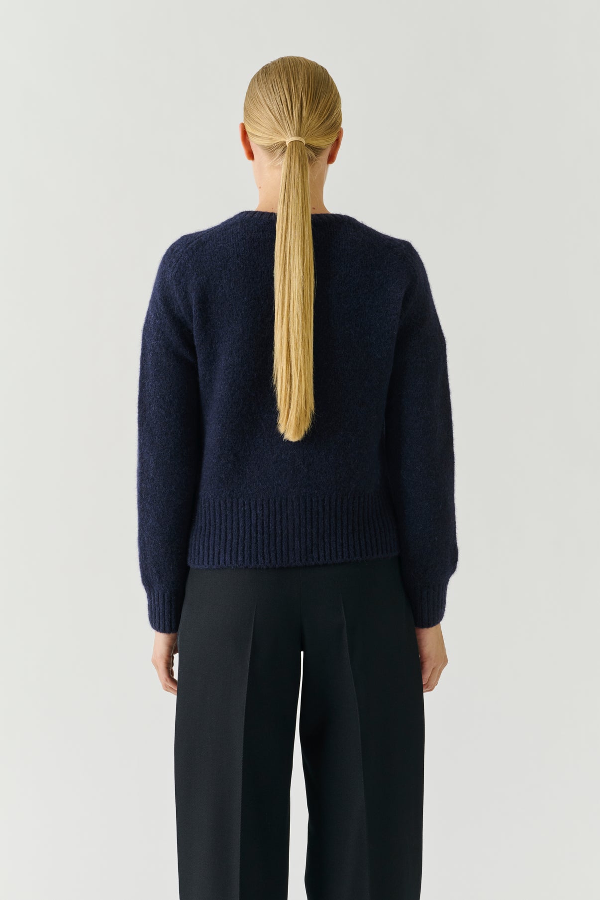 Cardigan Lyne - Navy - Wool - Women vue 2