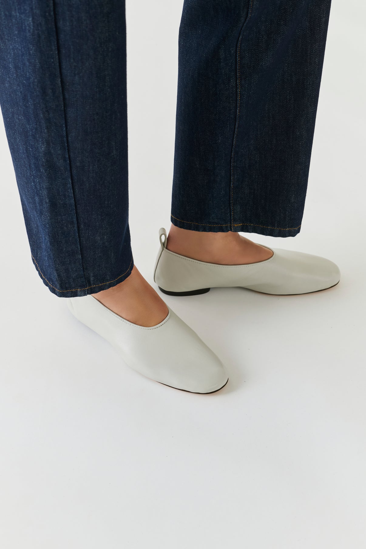 Ballerines Bala - Gris Clair - Cuir - Femme vue 2