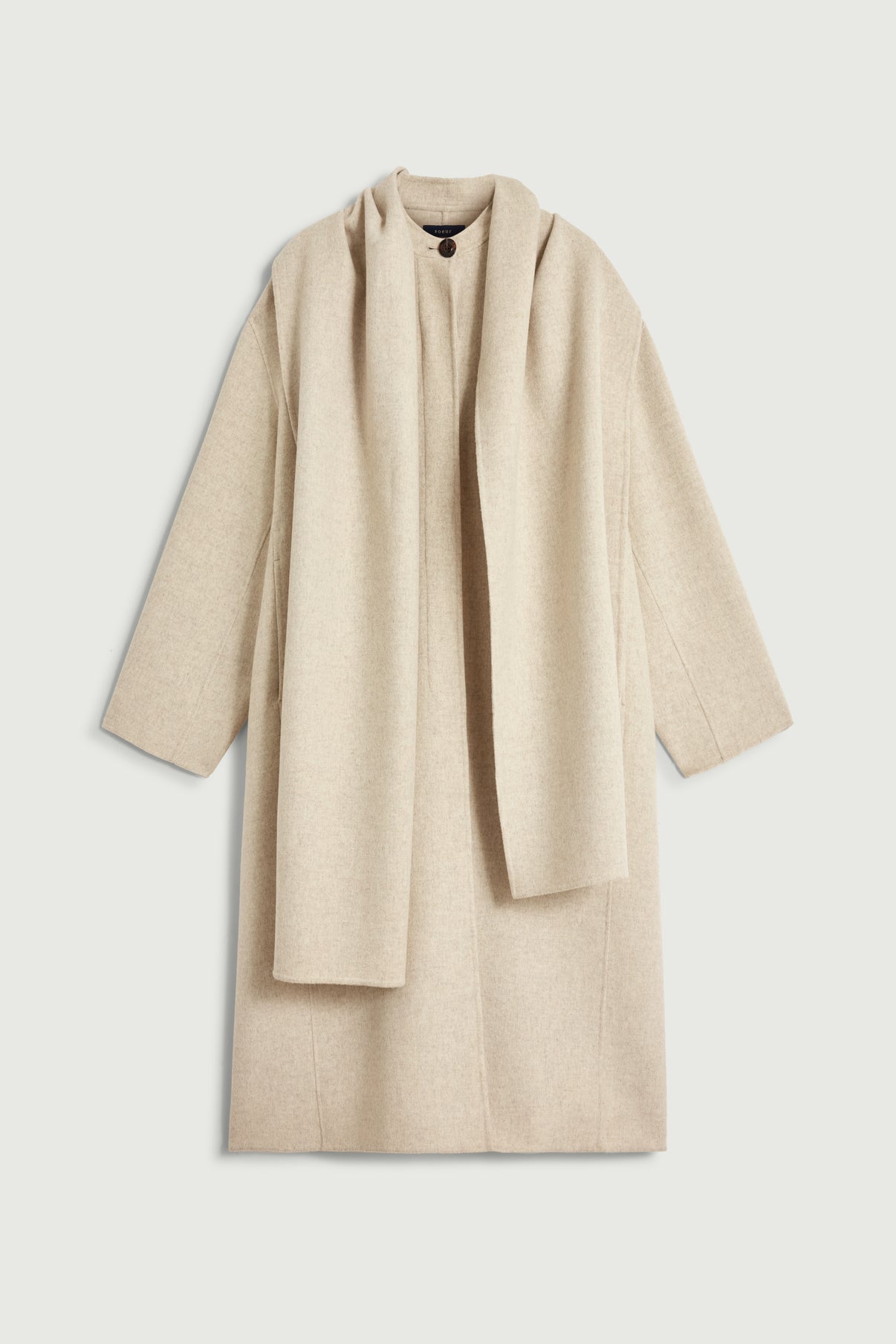Finn coat - Ecru/Grey - Wool - Women vue 6
