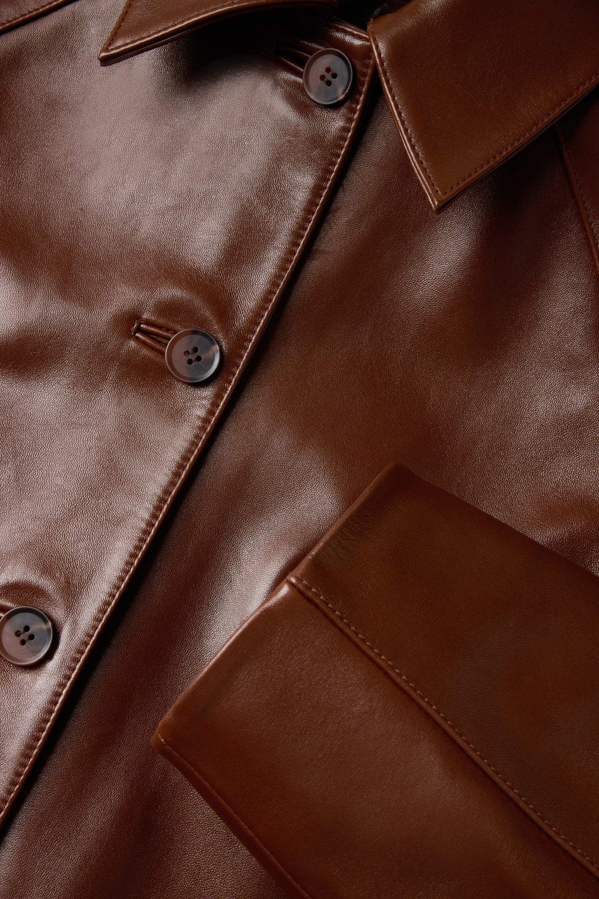 Manteau Logan - Acajou - Cuir - Femme vue 7