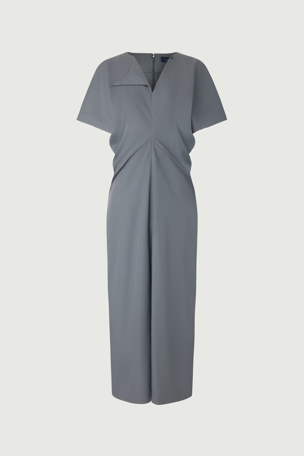Ella Dress - Grey Blue Flared Midi