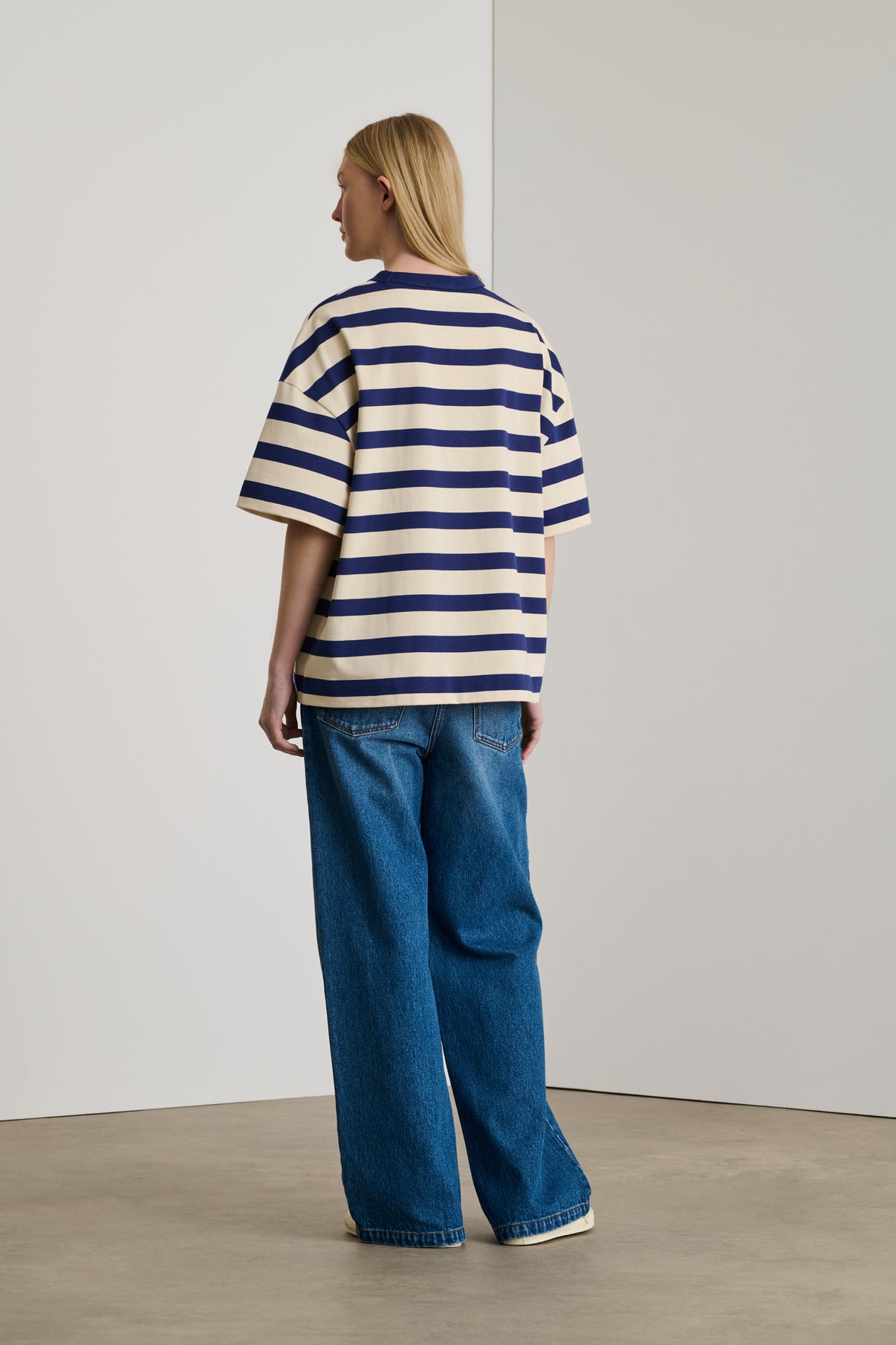 Tee-Shirt Adam - Écru/Marine - Coton - Femme vue 3