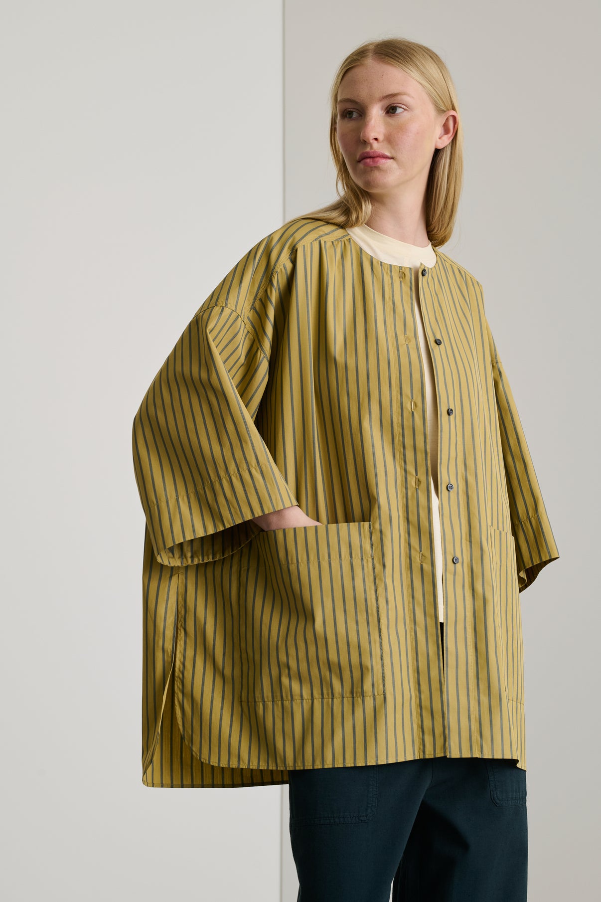 Blouse Diva - Ocre/Vert - Coton - Femme vue 4