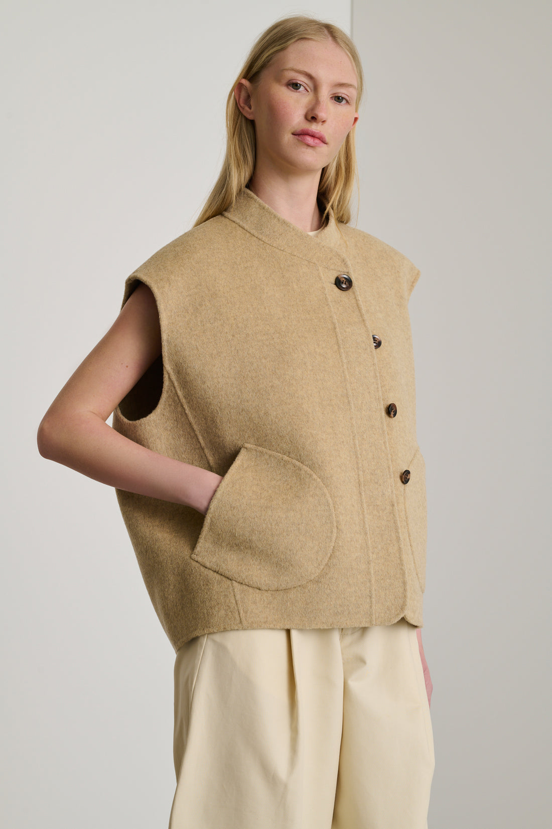 Blouson Adeline - Beige Chiné - Laine - Femme