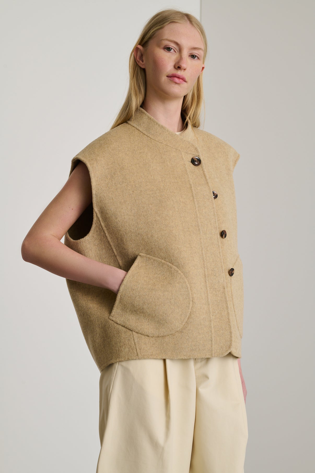 Blouson Adeline - Beige Chiné - Laine - Femme vue 5