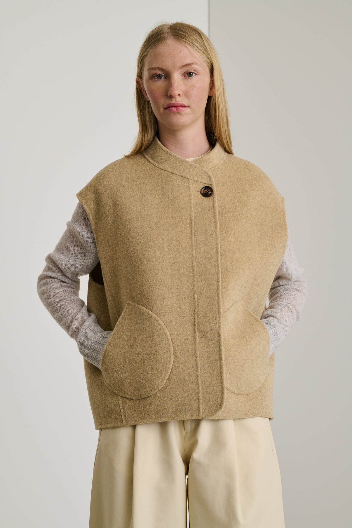 Blouson Adeline - Beige Chiné - Laine - Femme vue 2