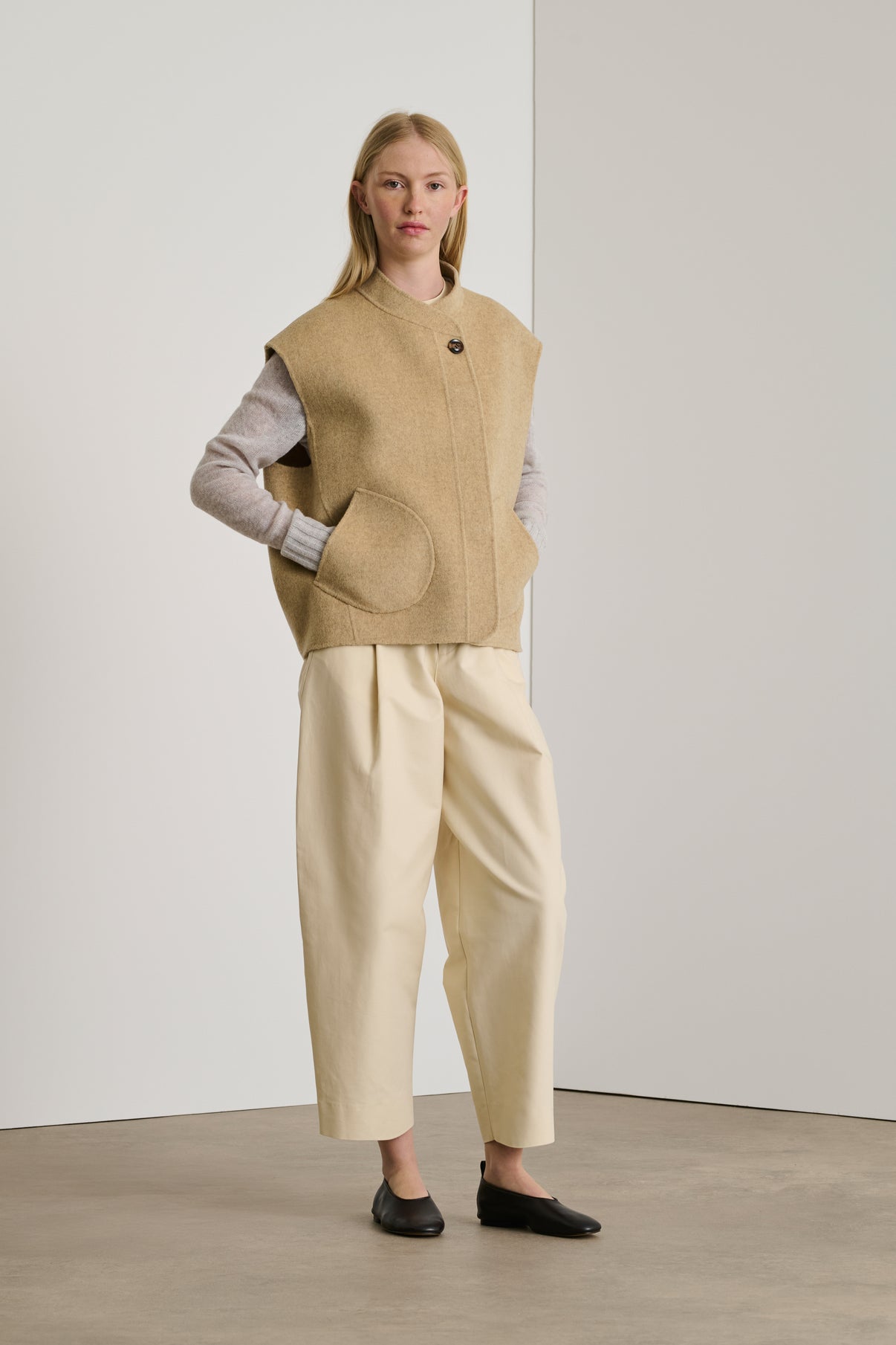 Blouson Adeline - Beige Chiné - Laine - Femme vue 1