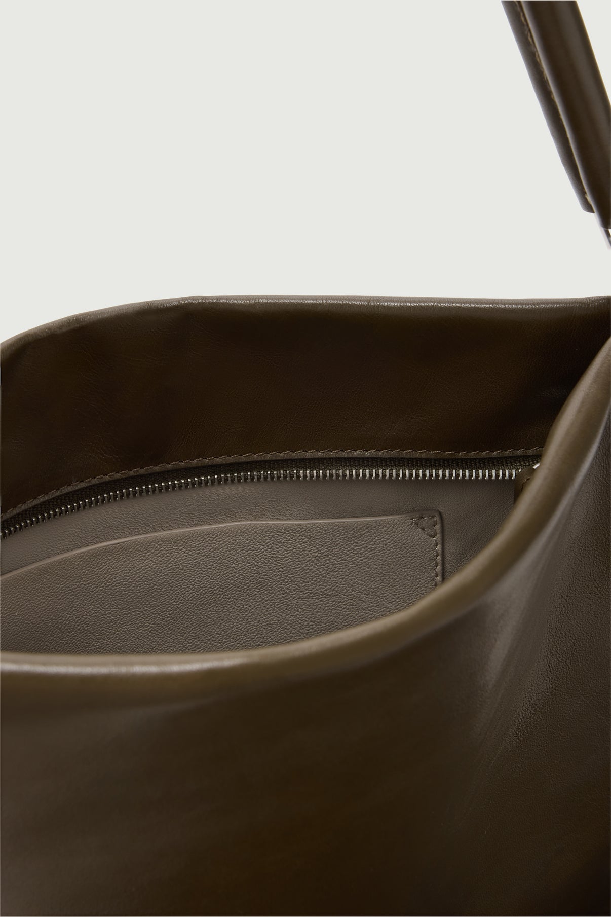 Gia Mini Tote Bag - Khaki - Leather - Women vue 3