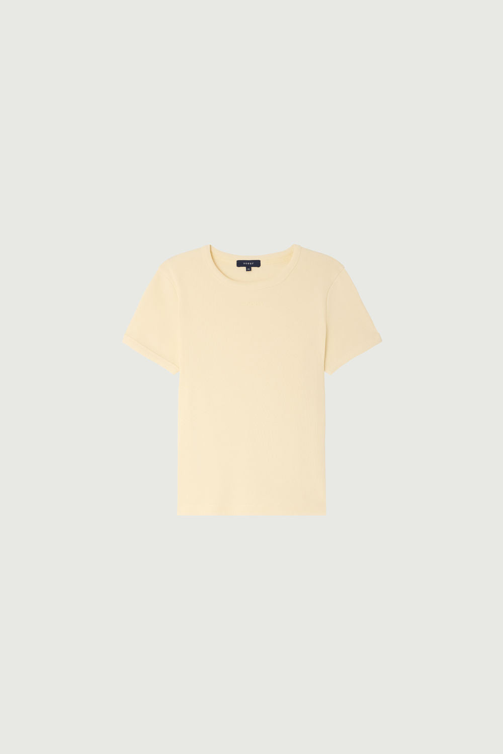 T-Shirt Aristide - Pale Yellow Organic Cotton Rib Women - Soeur